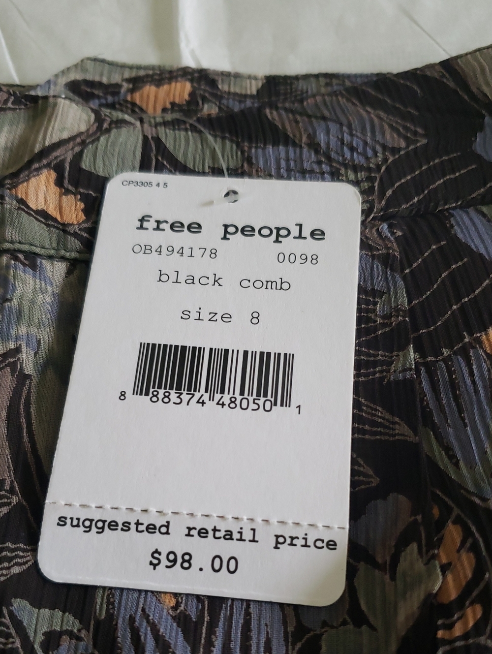 Free People New Skirt AROUND THE WORLD Printed Ruffled Women's Sz 8 🎉HP🎉 - Picture 6 of 16